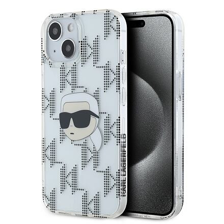 Karl Lagerfeld IML Electroplated Karl Head Zadní Kryt pro iPhone 15 Transparent KLHCP15SHKLPKHT