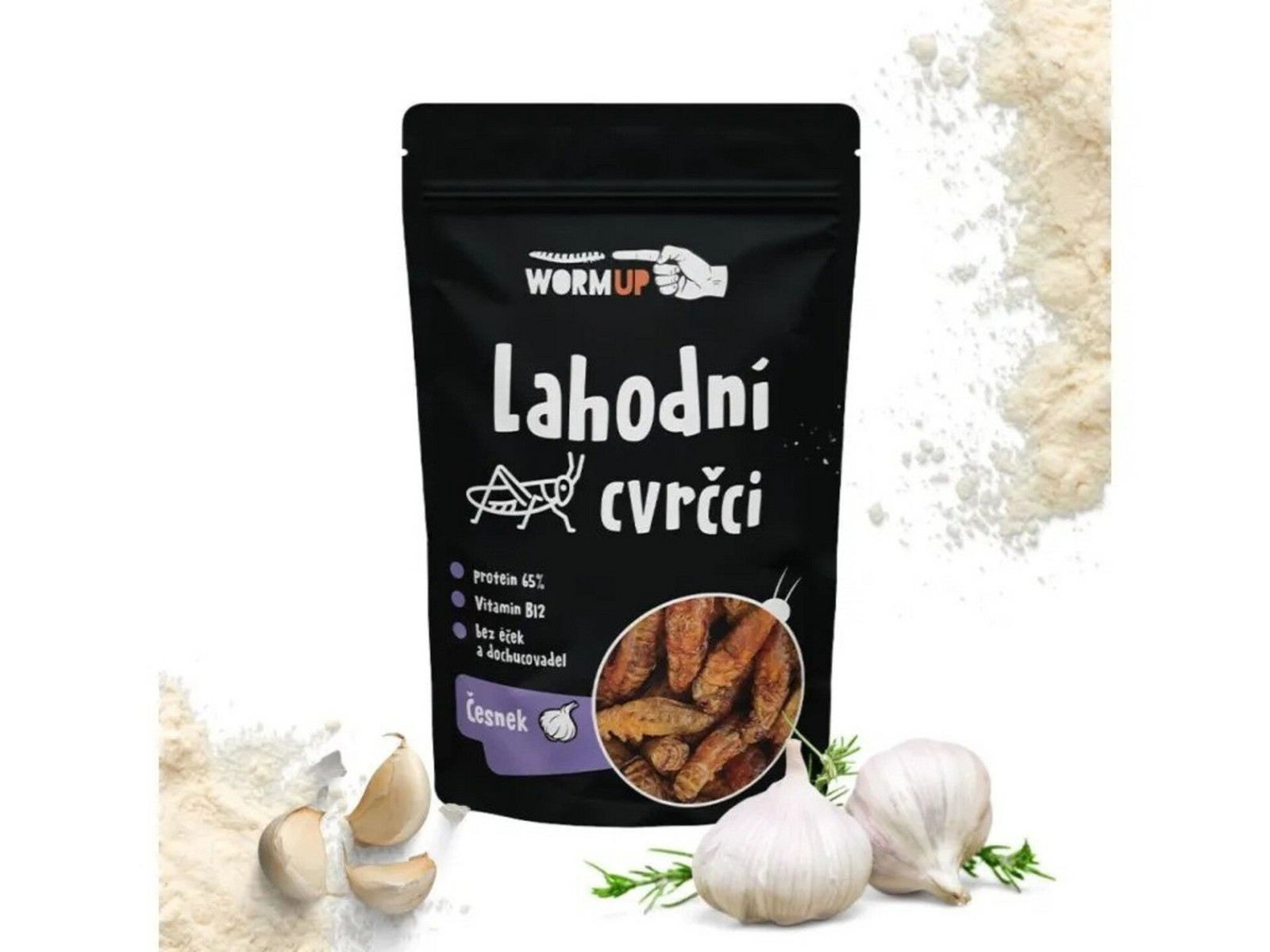 WormUP Lahodní cvrčci česnek 20 g