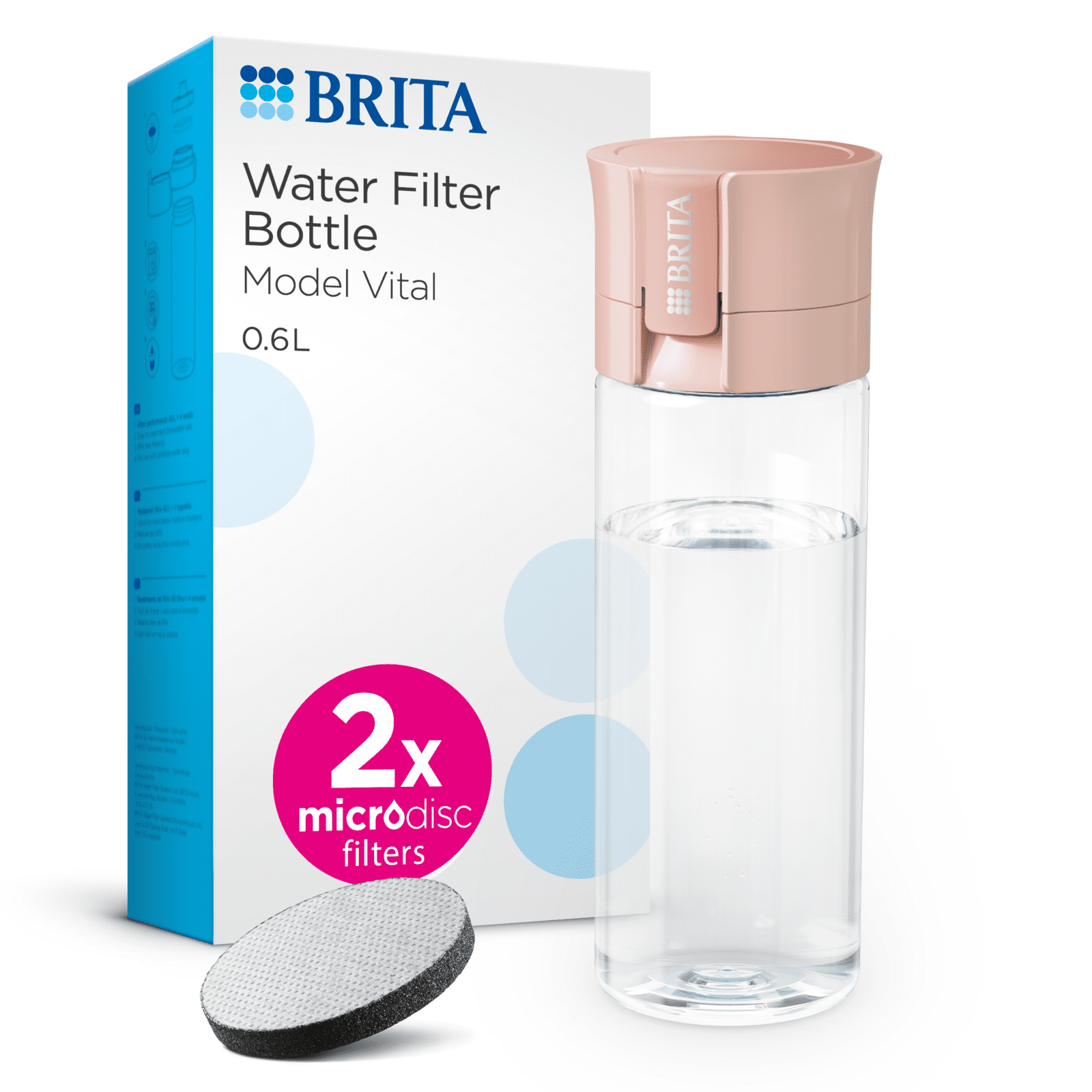 BRITA Fill&Go Vital filtrační láhev na vodu broskvová, 0,6l