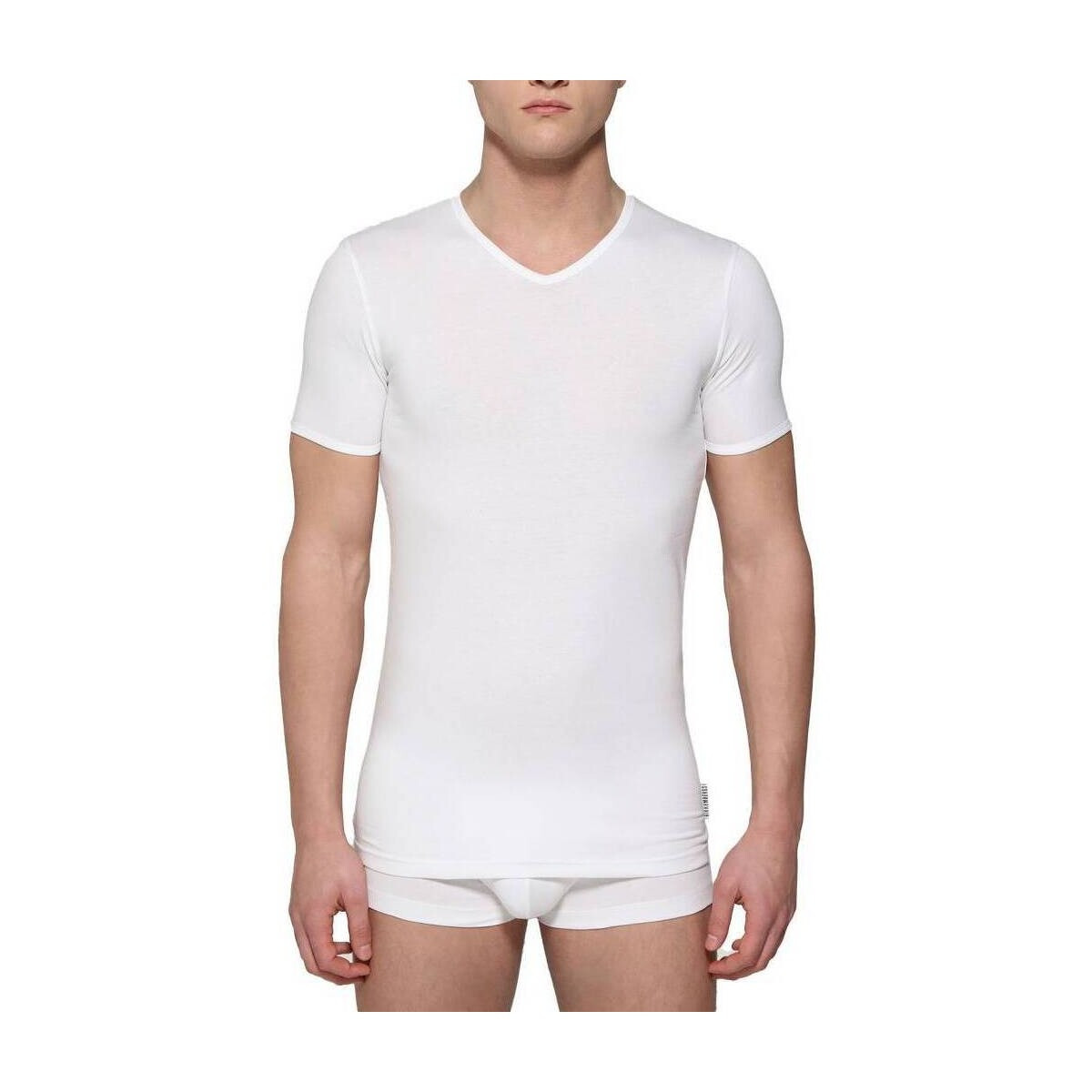 Bikkembergs Underwear  2-PACK HOMBRE V-NECK UNDERSHIRT  Bílá