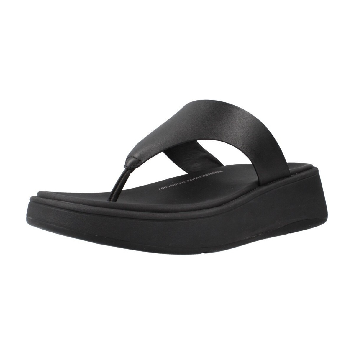 FitFlop  F MODE LEATHER FLATFORM T  Černá