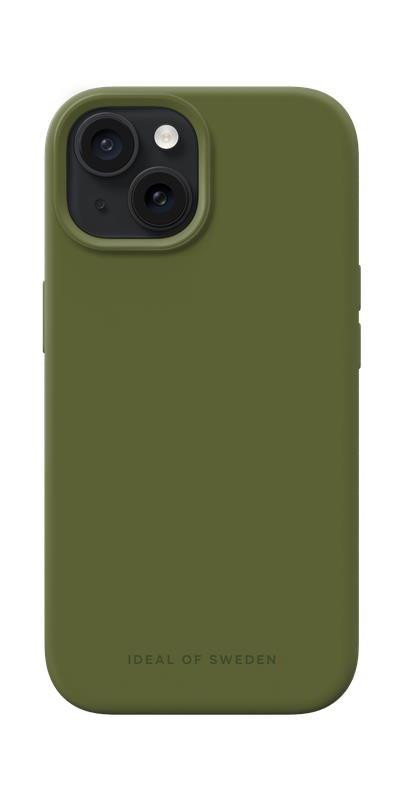 Silikonový ochranný kryt iDeal Of Sweden pro Apple iPhone 15, khaki