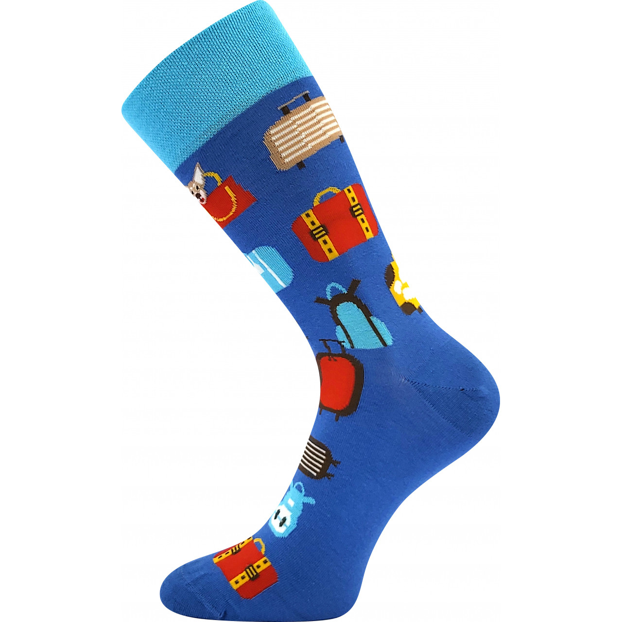 Ponožky společenské unisex Lonka Twidor Kufry - modré, 43-46