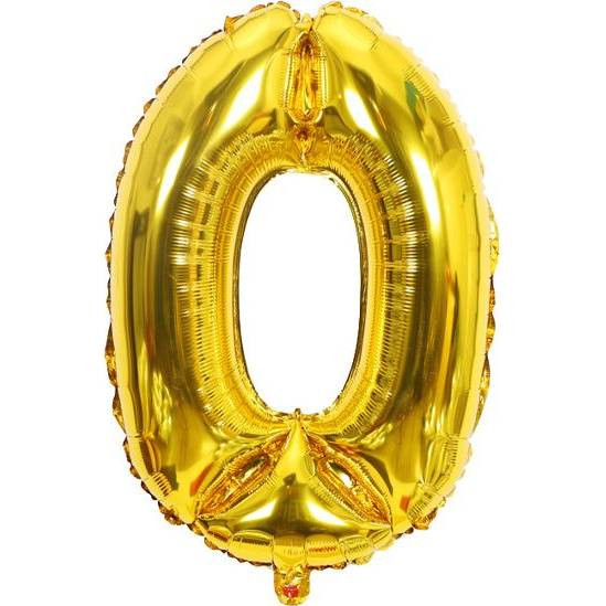 Fóliový balónek číslo nula zlatý 102cm - Cakesicq