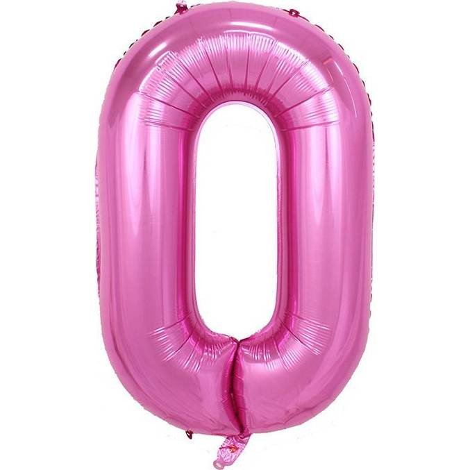 Fóliový balónek číslo nula růžový 102cm - Cakesicq