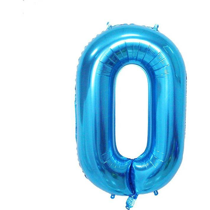Fóliový balónek číslo nula modrý 102cm - Cakesicq