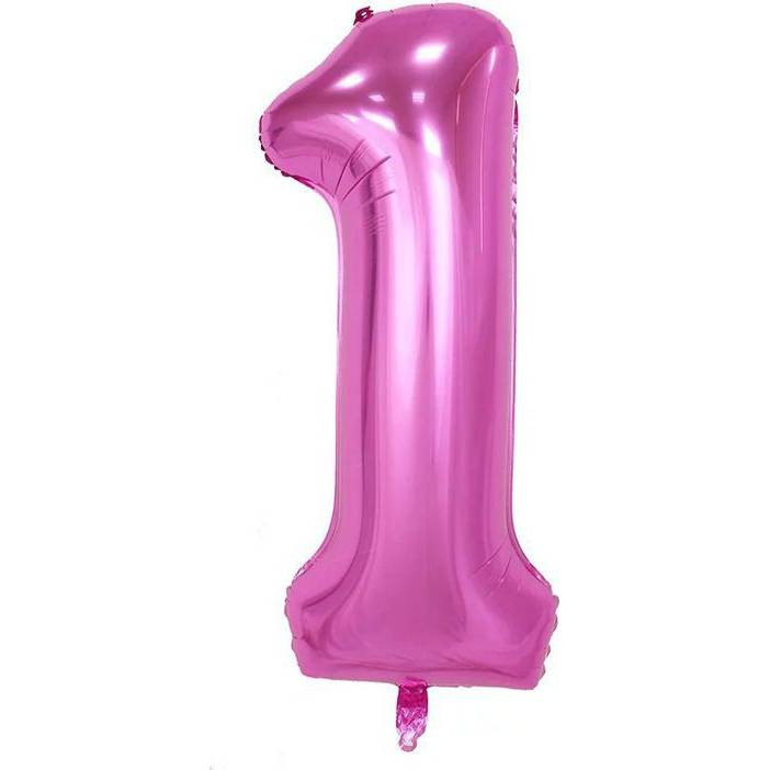 Fóliový balónek číslo jedna růžový 102cm - Cakesicq