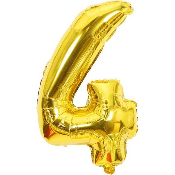 Fóliový balónek číslo čtyři zlatý 102cm - Cakesicq