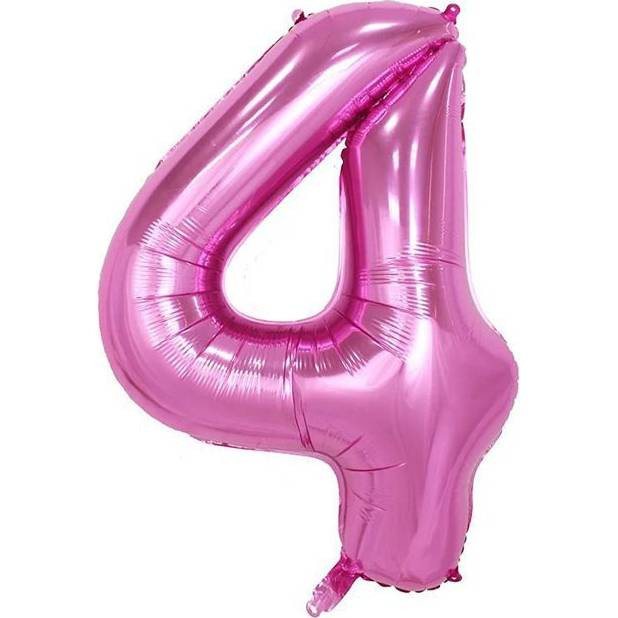 Fóliový balónek číslo čtyři růžový 102cm - Cakesicq