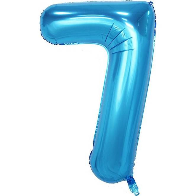 Fóliový balónek číslo sedm modrý 102cm - Cakesicq
