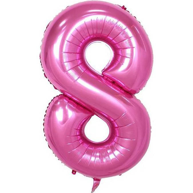 Fóliový balónek číslo osm růžový 102cm - Cakesicq