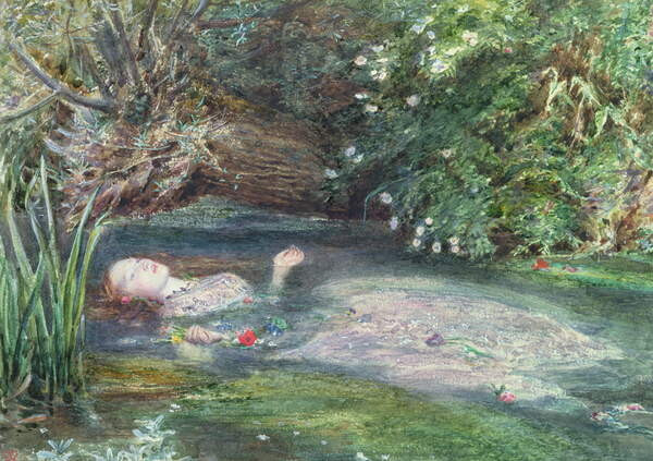 John Everett Millais Obrazová reprodukce Ophelia, John Everett Millais, 40x26.7 cm