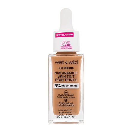 Wet n Wild Bare Focus Niacinamide Skin Tint lehký hydratační make-up 32 ml odstín Dark