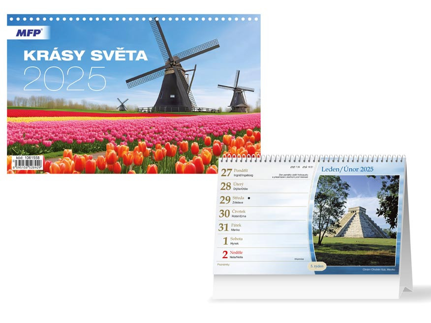 MFP 1061558 Kalendář 2025 stolní Krásy světa