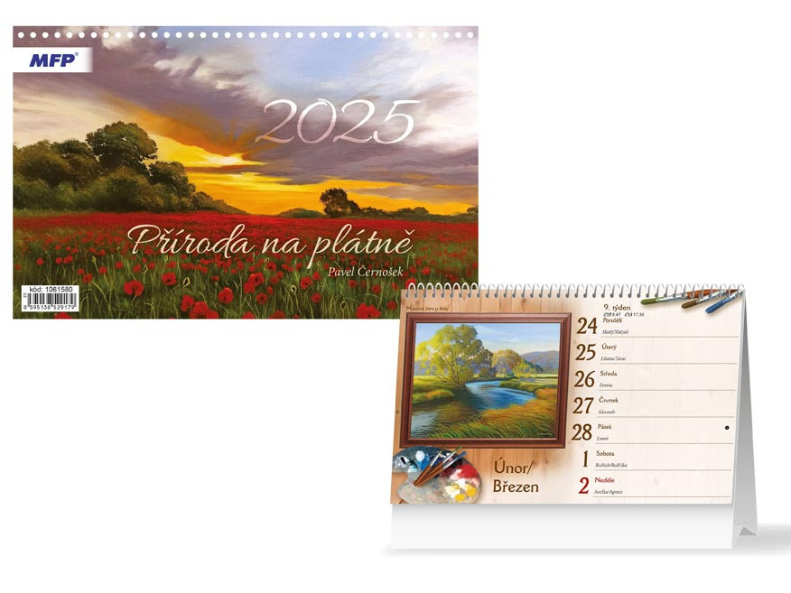 MFP 1061580 Kalendář 2025 stolní Příroda na plátně