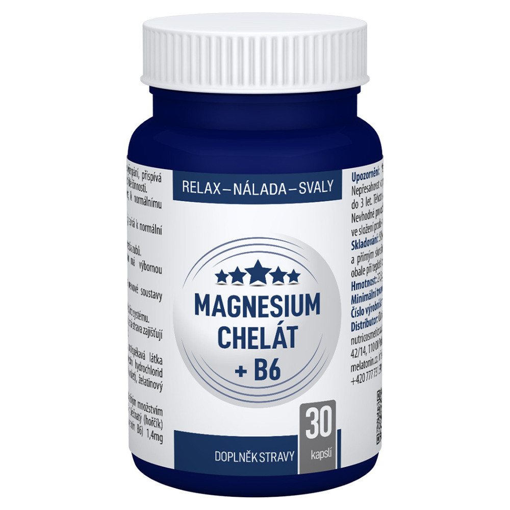 CLINICAL Magnesium chelát + B6 30 kapslí