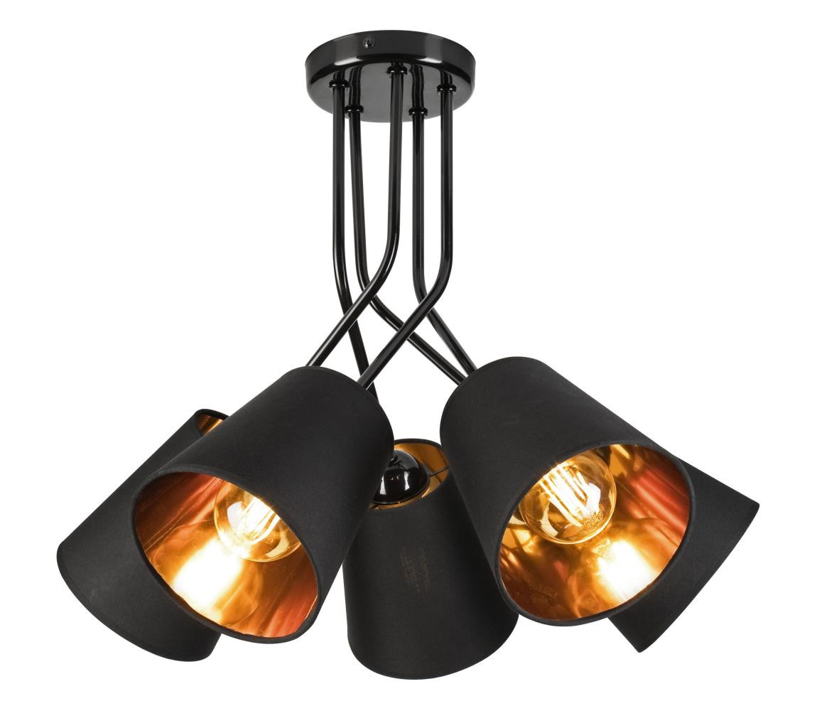 Lustr na tyči IRMA 5xE27/60W/230V černá