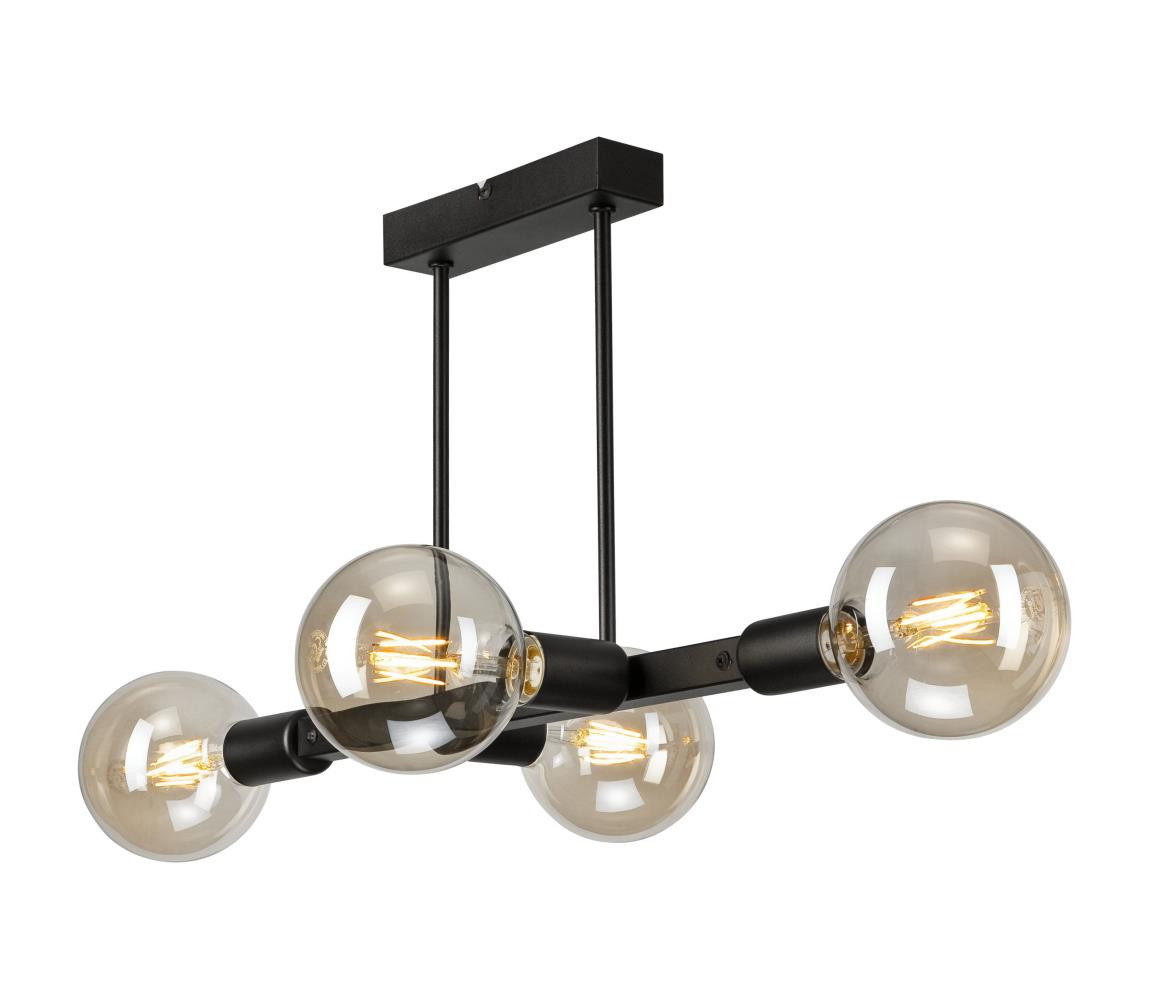 Lustr na tyči ASTRID 4xE27/60W/230V černá