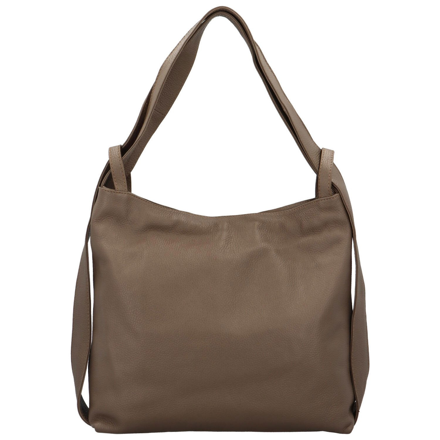 Dámský kožený kabelko/batoh taupe - Delami Armáni taupe