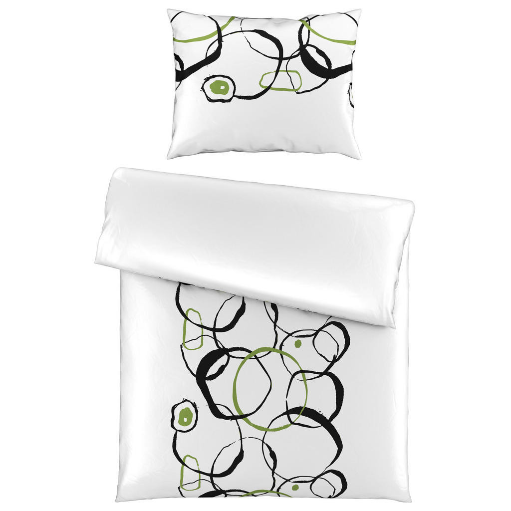 Esposa OBOUSTRANNÉ POVLEČENÍ, satén, zelená, černá, 140/200 cm