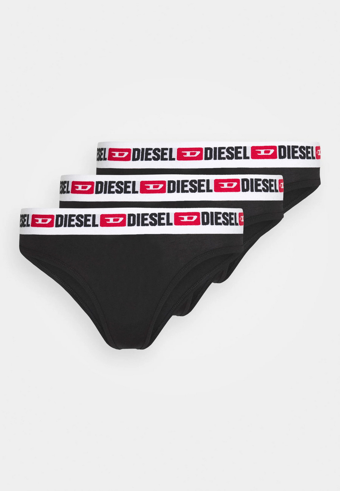 3PACK dámská tanga Diesel černá