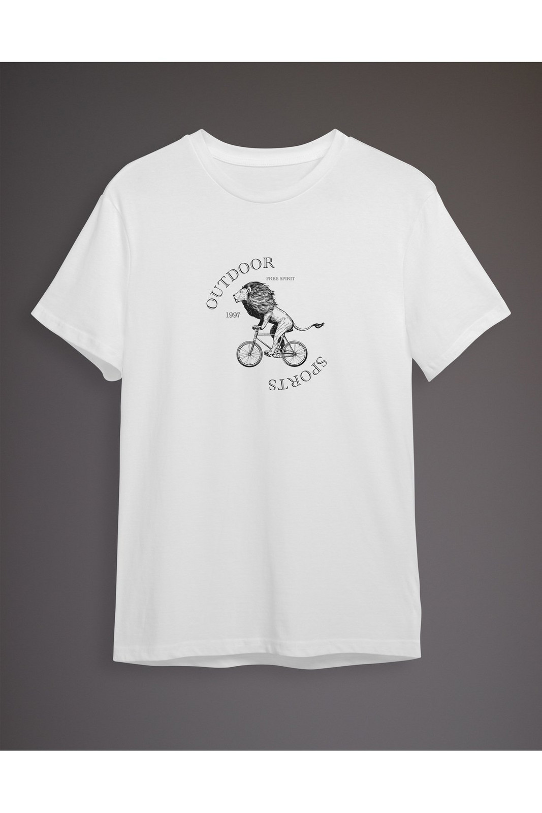 Trendyol White Lion Printed Regular/Normal Cut T-shirt