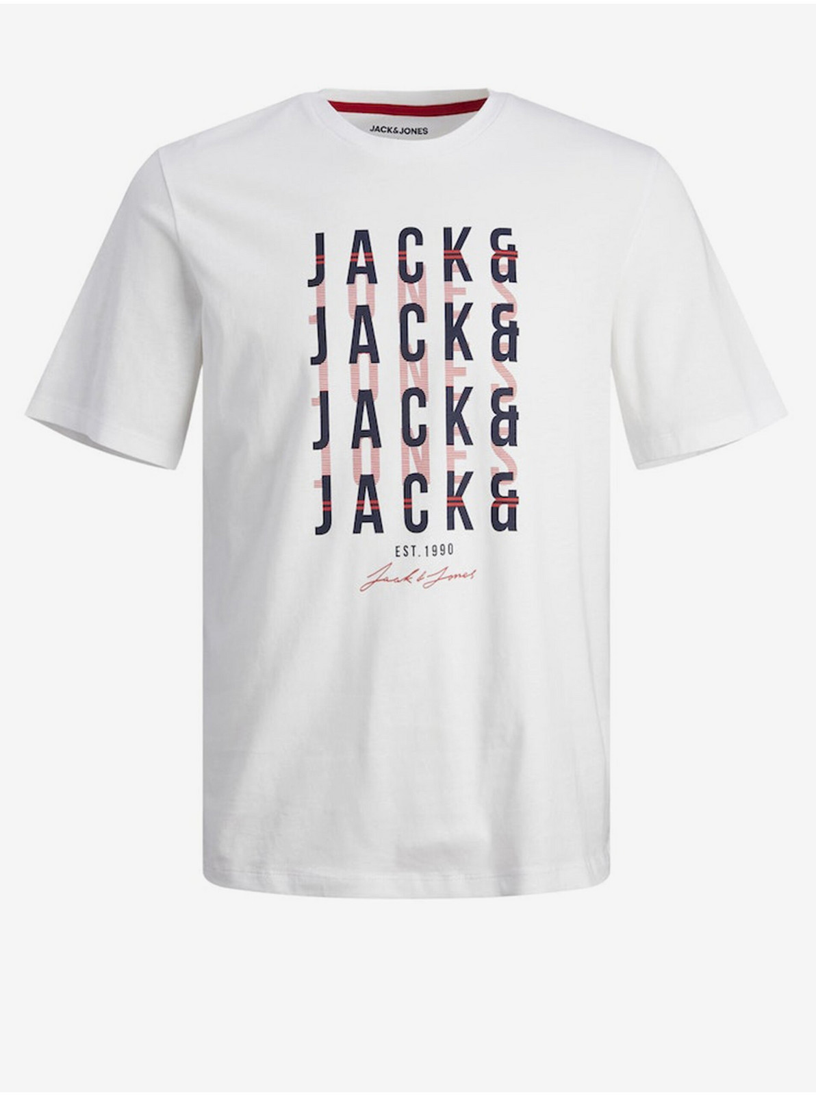 Bílé pánské tričko Jack & Jones Delvin - Pánské