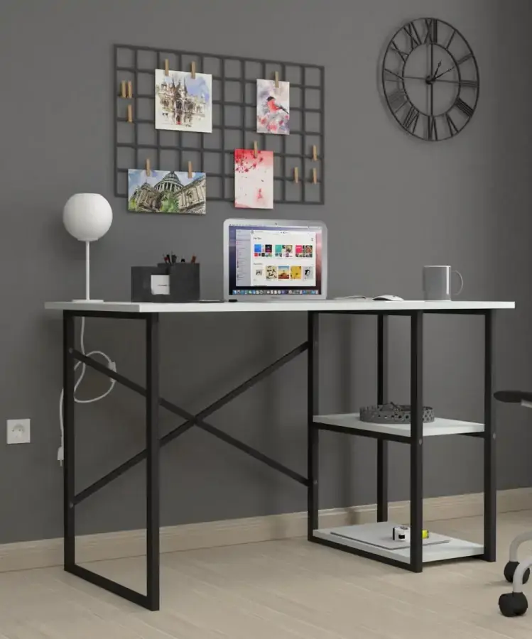 Casarredo Psací stůl s policemi 60x120 cm IRVING bílá