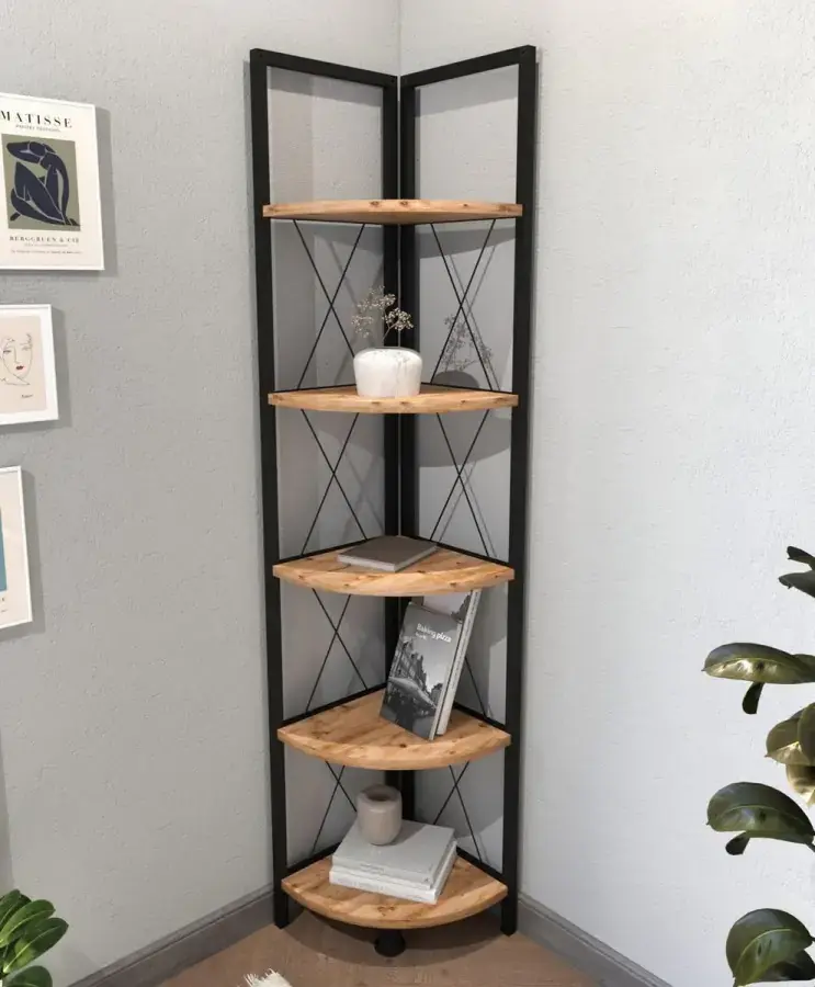 Casarredo Rohový regál RUMELT 5 barva borovice