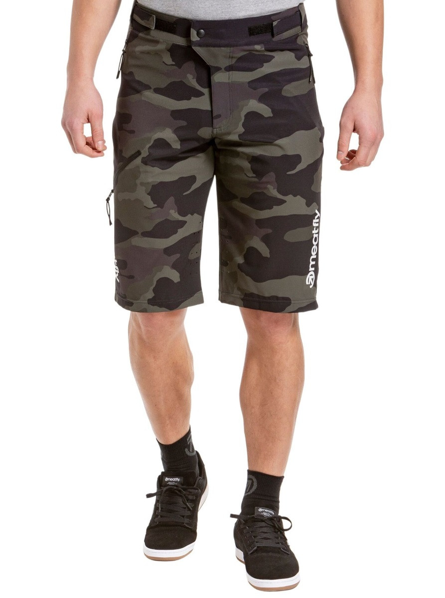 Pánské bike šortky meatfly brake černá camo l