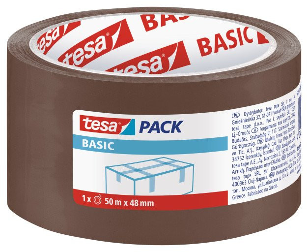 tesa balicí páska BASIC, 50 m x 48 mm, PP, havana - 6ks