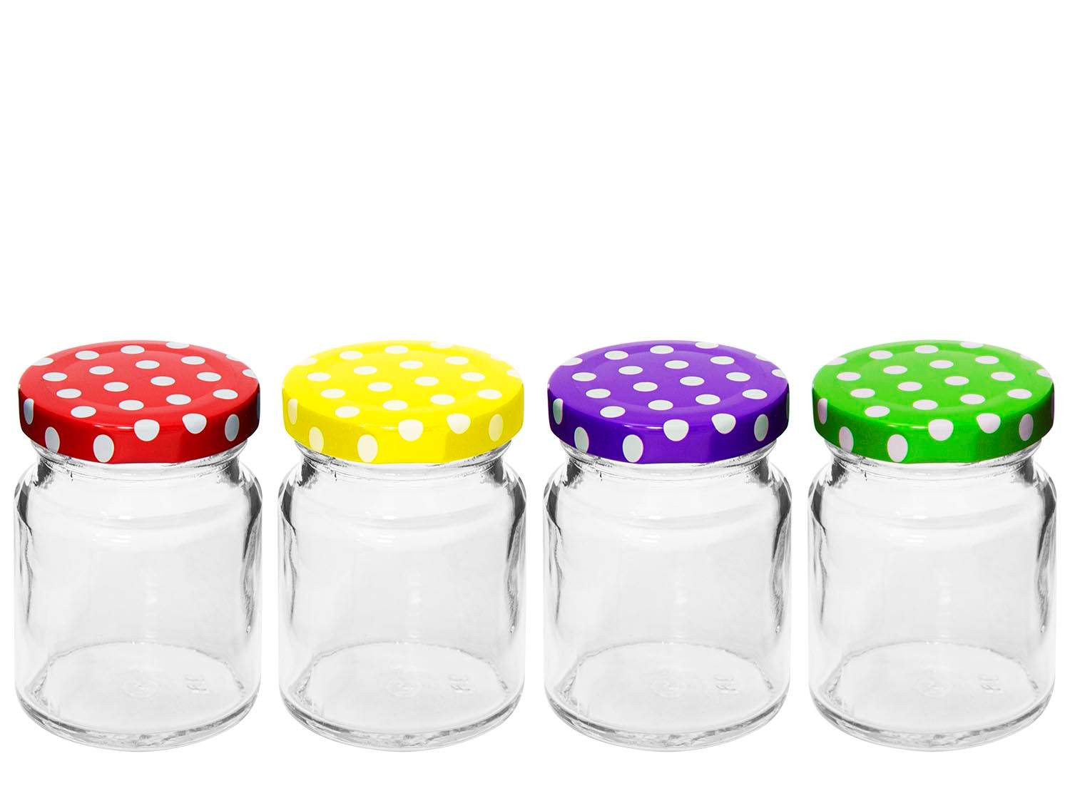 EU Sklenice zavařovací 110ml s víčkem, mix barev