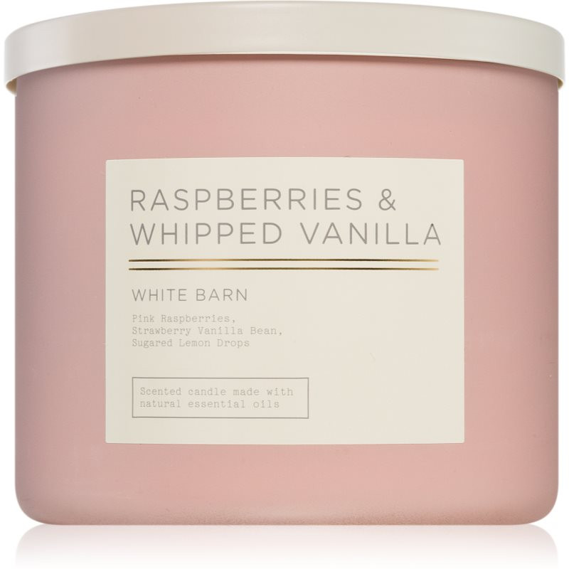 Bath & Body Works Raspberry & Whipped Vanilla vonná svíčka 411 g