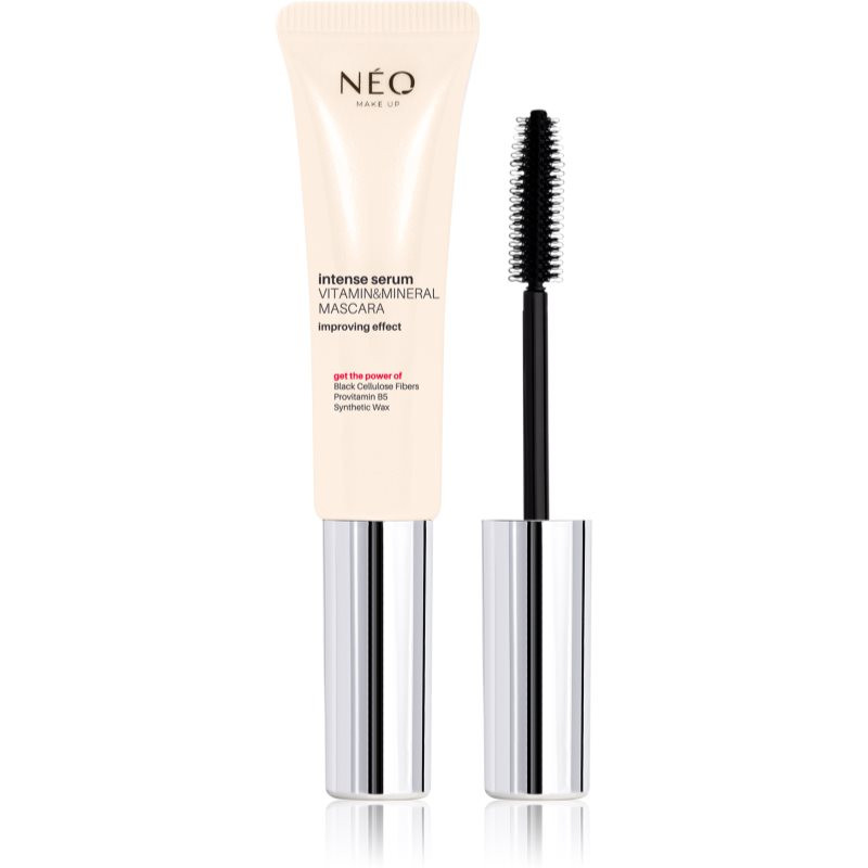 NEO MAKE UP Intense Serum Vitamin & Mineral Mascara vyživující řasenka pro podporu růstu řas odstín Black 9 ml