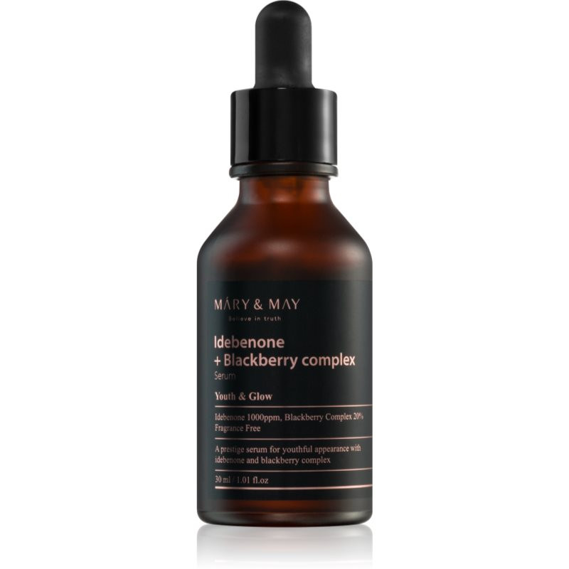 MARY & MAY Idebenone + Blackberry Complex Serum antioxidační sérum pro rozjasnění a vyhlazení pleti 30 ml