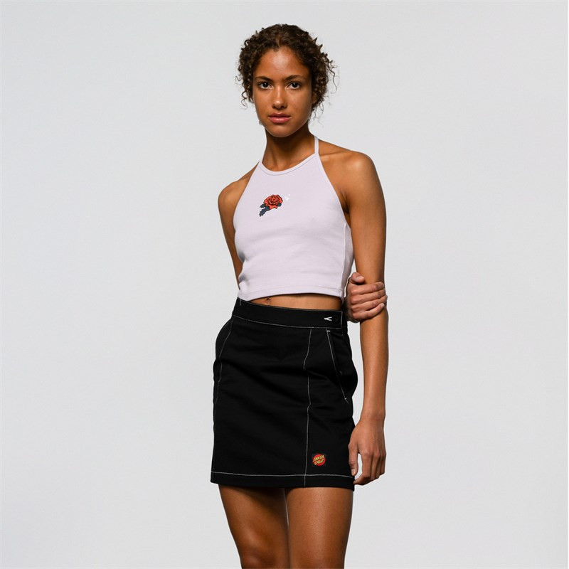 sukně SANTA CRUZ - Nolan Mini Skirt Black/White Stitch (BLACK WHITE STITCH)