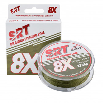 Sert splétaná šnůra 4X SRT Moss Green 135M|0,12mm/6,82kg