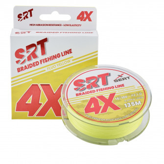 Sert splétaná šnůra 4X SRT Fluo Yellow 135M|0,10mm/5,45kg