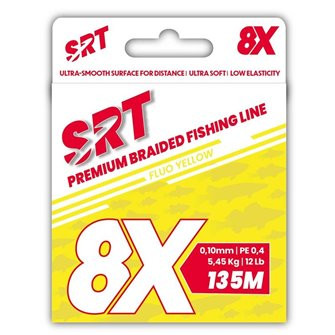 Sert splétaná šnůra 8X SRT Fluo Yellow 135M|0,10mm/6,36kg