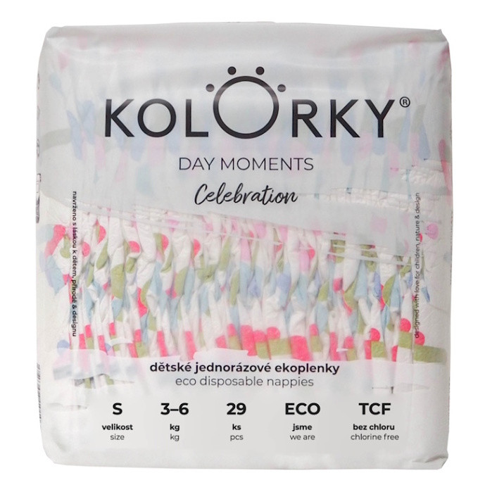 KOLORKY DAY Moments jednorázové EKO plenky S (3-6 kg) 29 kusů