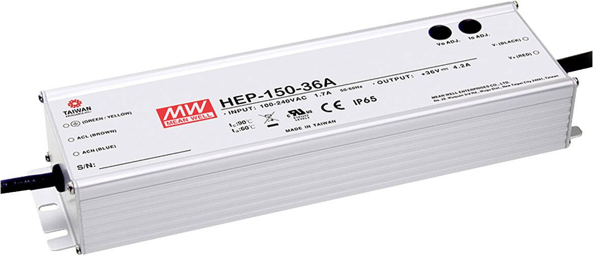 Mean Well HEP-150-12A průmyslový napájecí zdroj 12.5 A 150 W 12 V/DC otevřené konce kabelu 1 ks