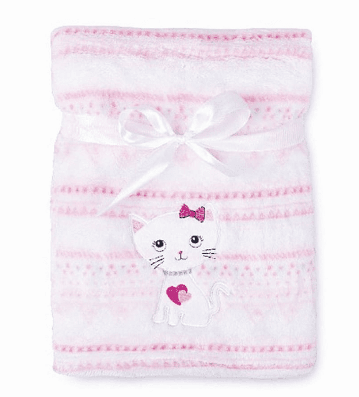 Babymatex Deka RICCO s výšivkou 75x100 cm - Růžová Kočička