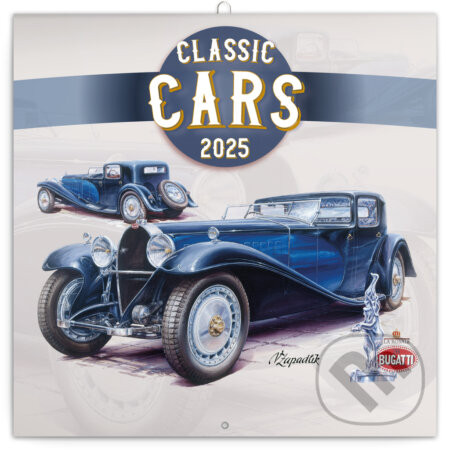 NOTIQUE Poznámkový kalendár Classic Cars – Václav Zapadlík, 2025, 30 x 30 cm - Notique