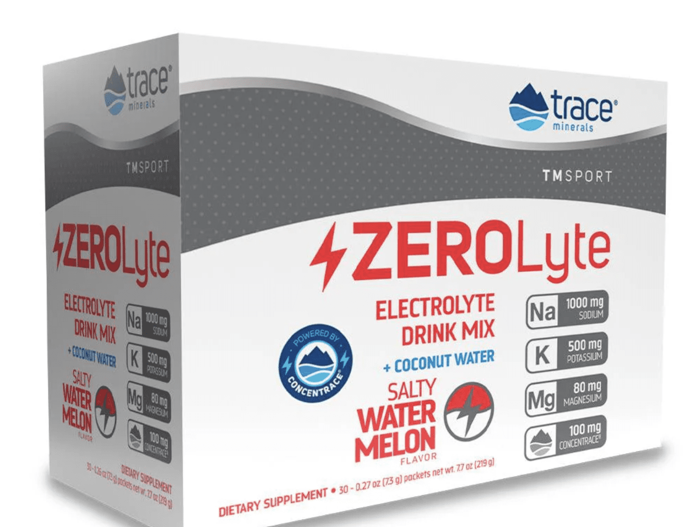 Trace Minerals Zerolyte Salty Watermelon, elektrolyty s příchuti vodního melounu, 30 sáčků