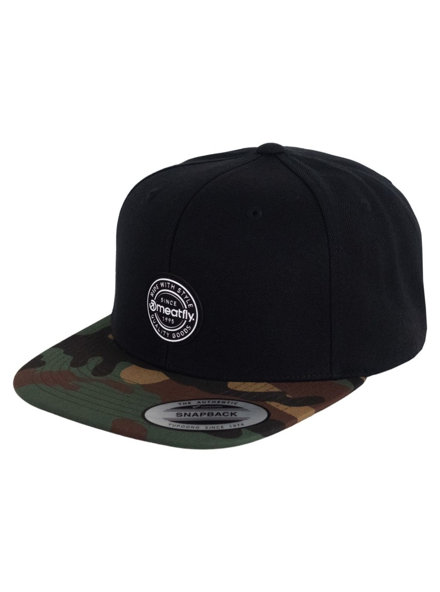 Kšiltovka meatfly gruman premium snapback černá/camo one size