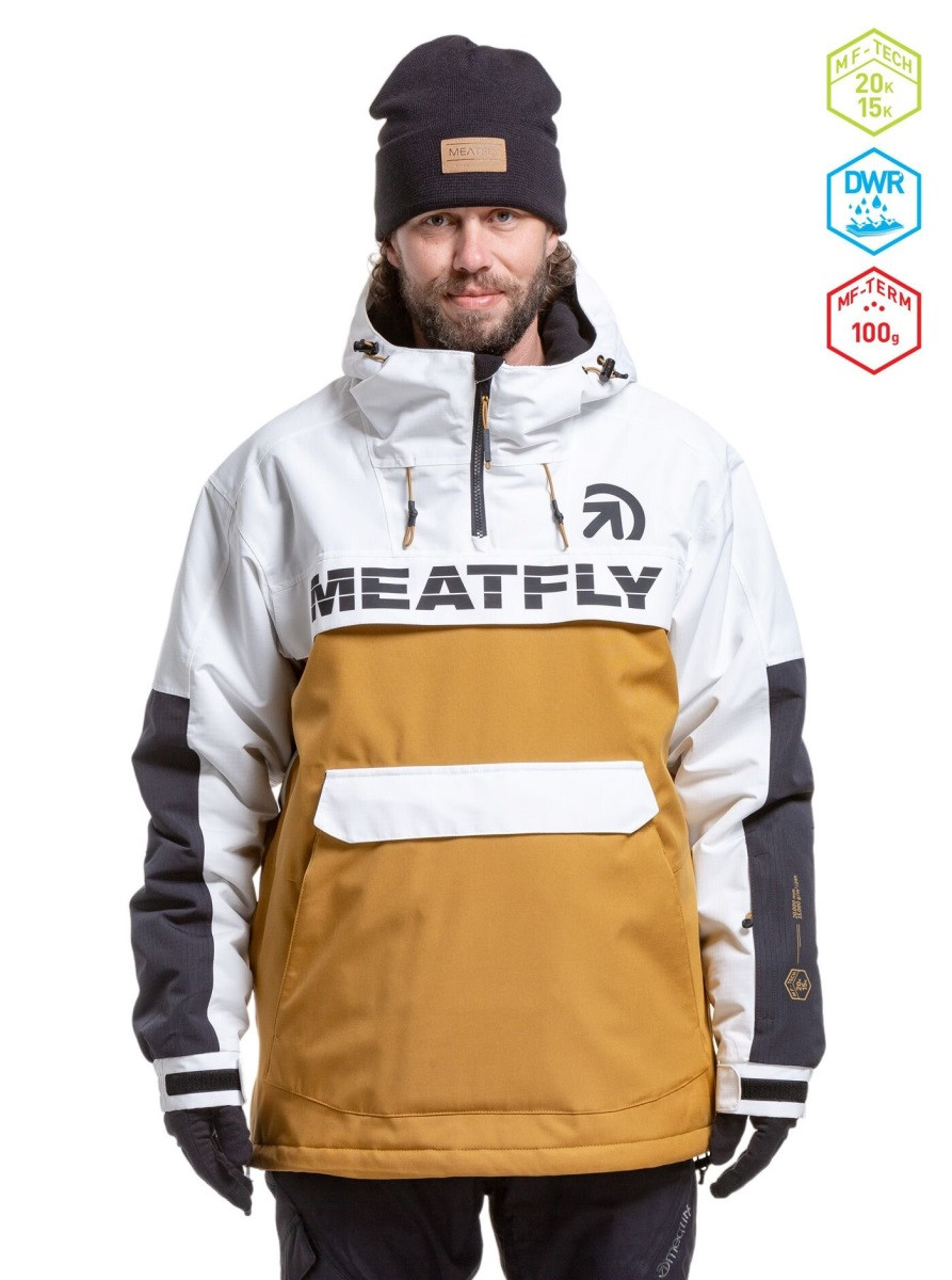 Pánská snb & ski bunda meatfly zenith hnědá/bílá l