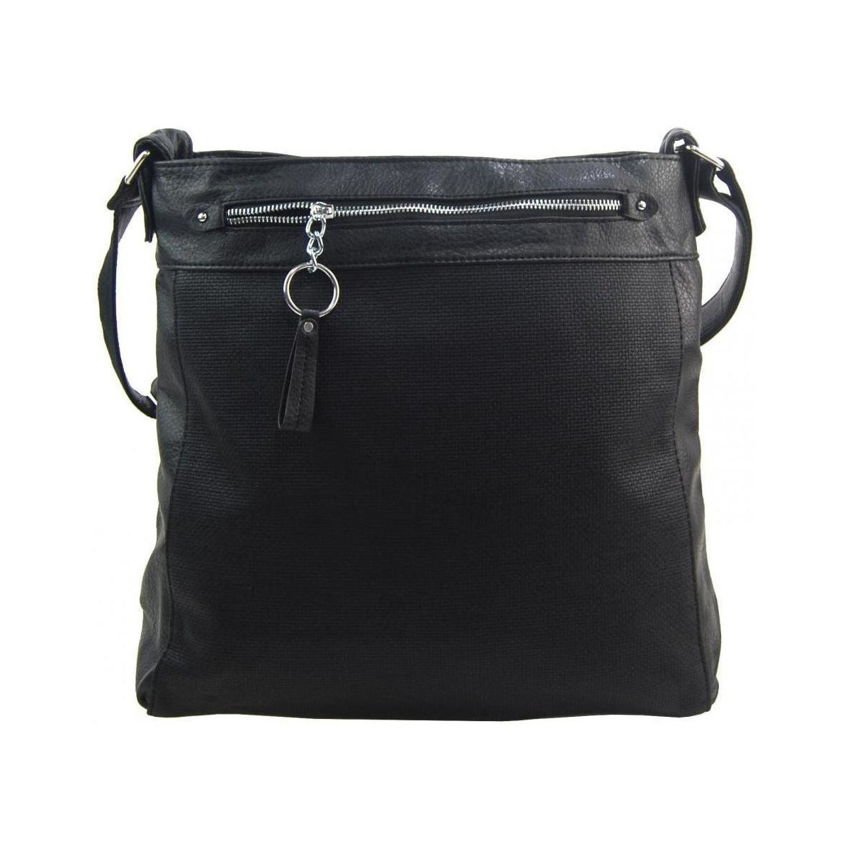 Tessra  Velká černá crossbody dámská kabelka D5580  Černá