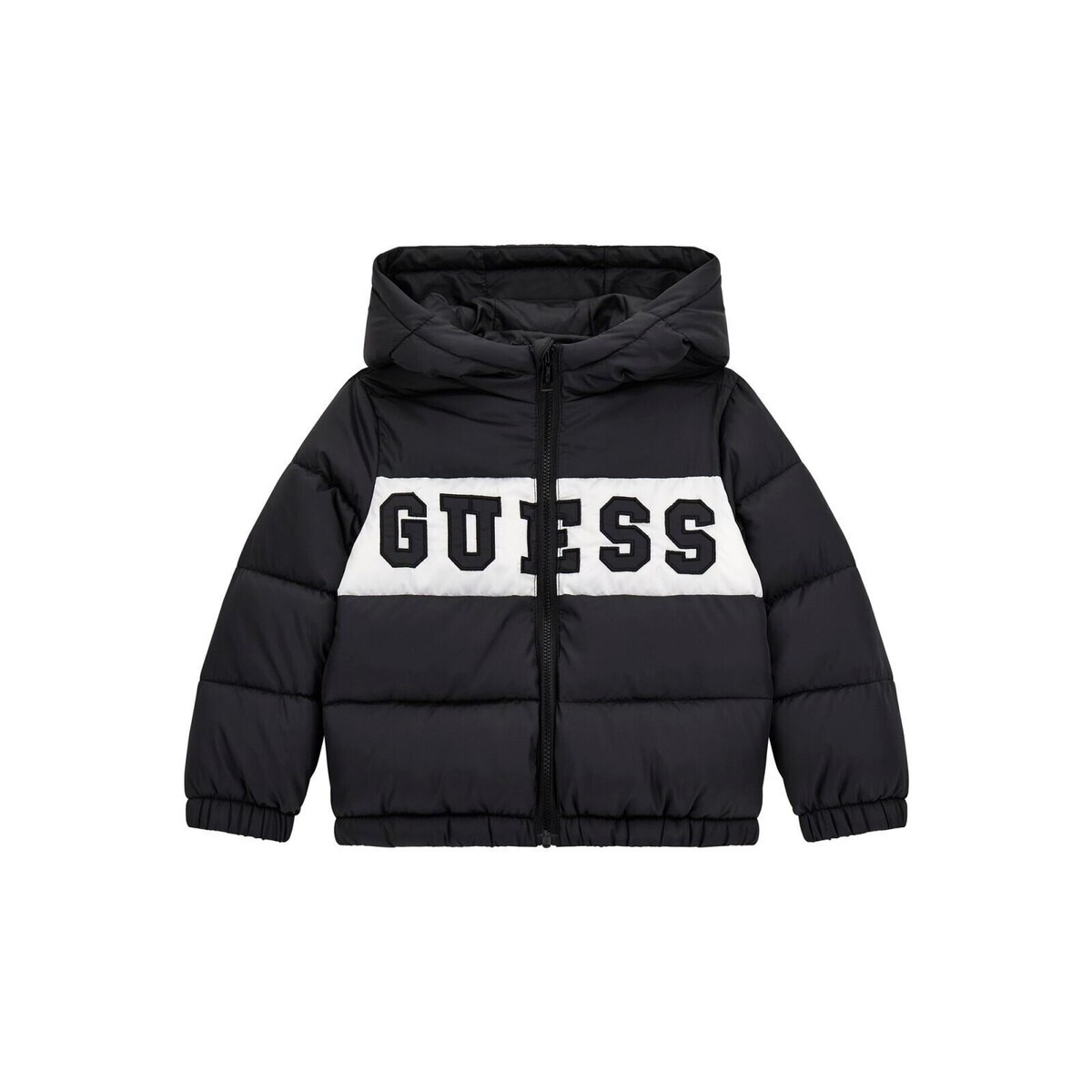 Guess  PADDED HOODED LS JACKET W ZIP  Černá