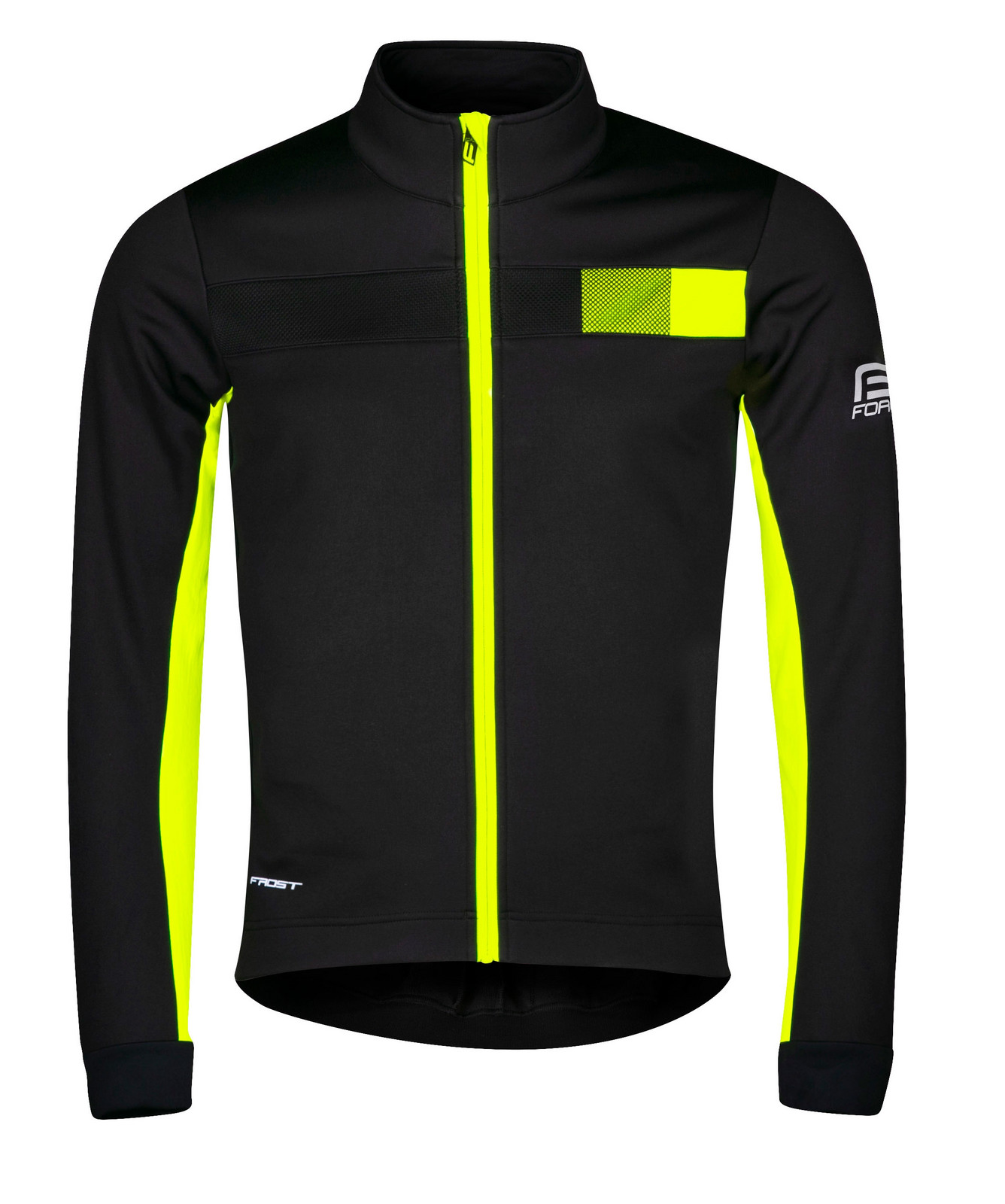 Bunda FORCE FROST softshell pánská - černo-fluo Velikost: M