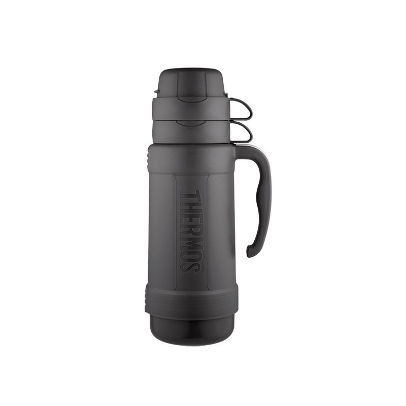 Termoska skleněná se dvěma šálky Thermos Traditional 1l - černá
